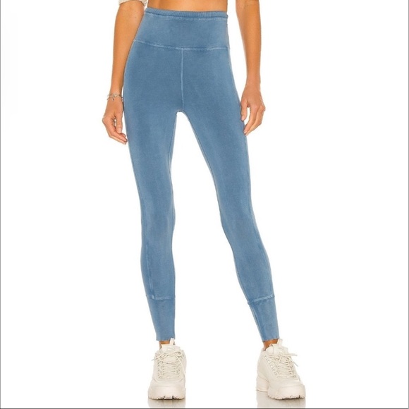 Free People Movement Hot Shots Cotton Jersey Pants Woman Medium Apres Blue - Picture 15 of 15